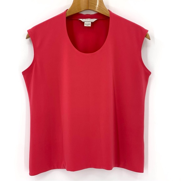 Allison Daley Coral Pink Sleeveless Round Neck Shell Top, Small - Picture 12 of 16